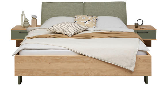BETTANLAGE 180/200 cm  in Eichefarben, Olivgrün  - Eichefarben/Olivgrün, Design, Holz/Holzwerkstoff (180/200cm) - Dieter Knoll