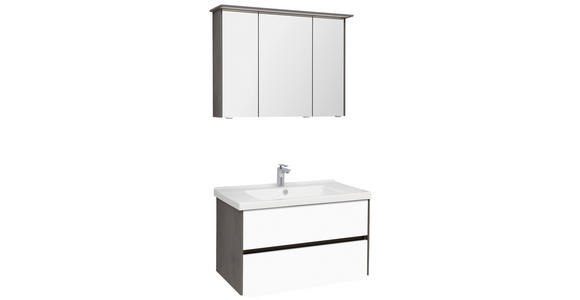BADEZIMMER  in 92 cm  - Dunkelgrau/Weiß, KONVENTIONELL, Glas/Keramik (92cm) - Dieter Knoll