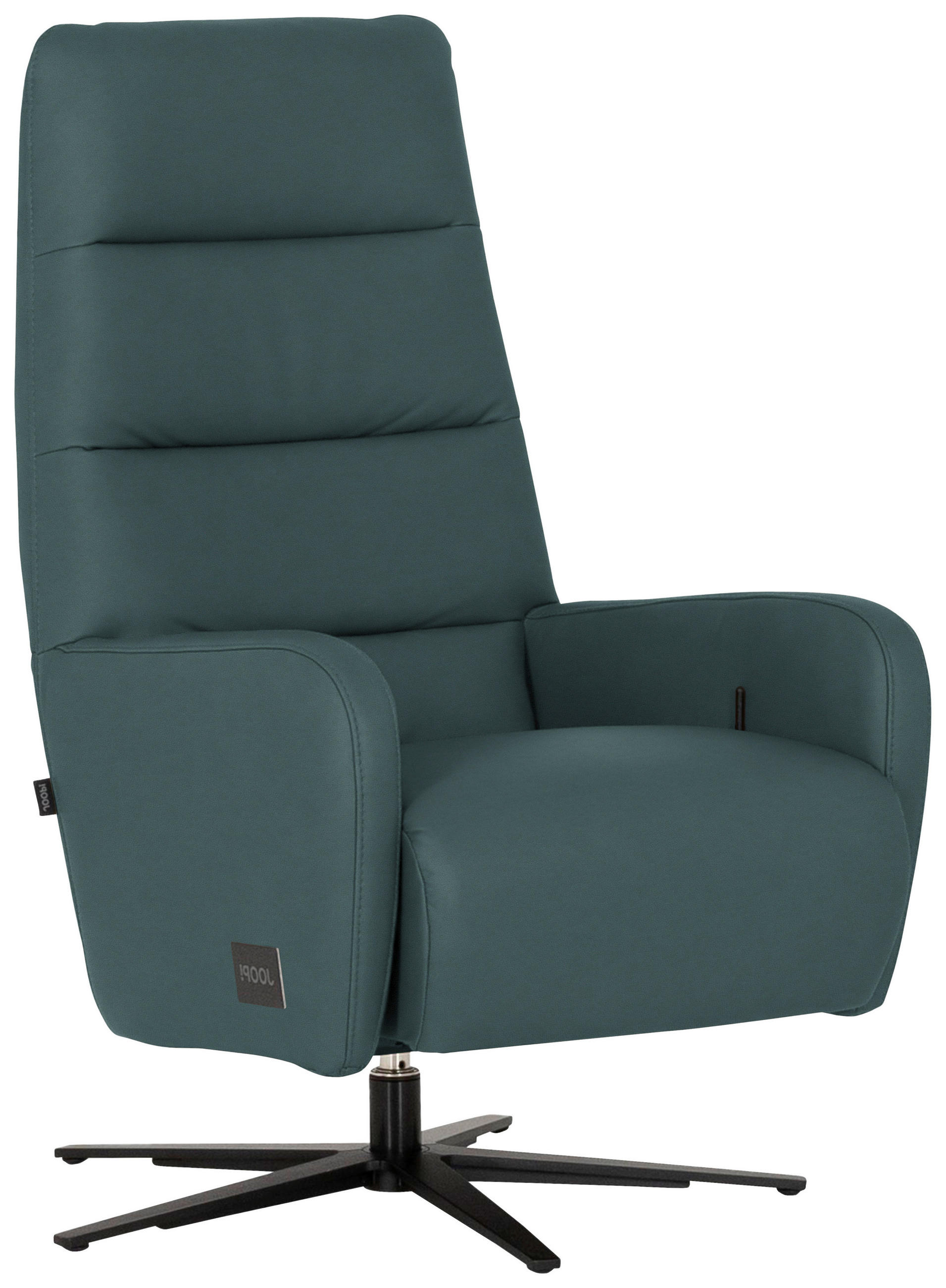 RELAXSESSEL Leder Graublau  - Graublau/Schwarz, Modern, Leder/Metall (66/110/83cm) - Joop!