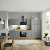 KÜCHENBLOCK 310 cm   Eichefarben, Schieferfarben  - Schieferfarben/Edelstahlfarben, Basics, Holzwerkstoff/Metall (310cm) - Impuls