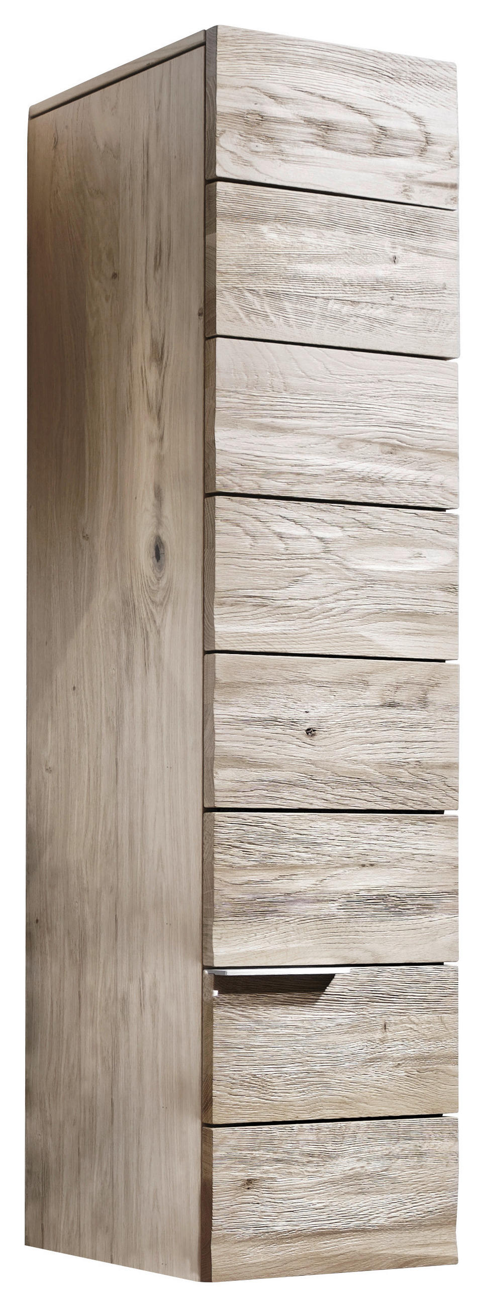 MIDISCHRANK 32/128/35 cm  - Eichefarben/Silberfarben, Natur, Glas/Holz (32/128/35cm) - Voglauer