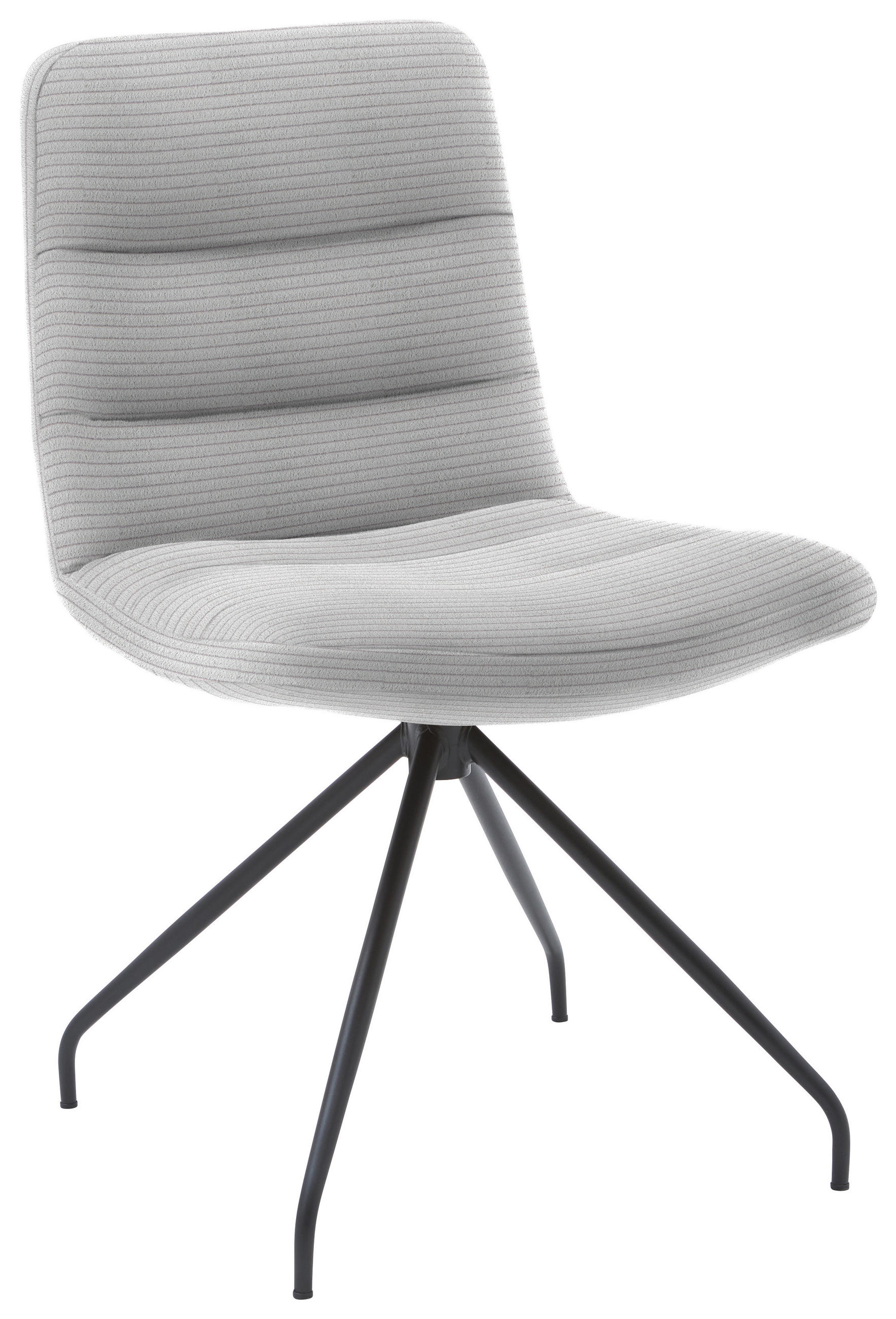 STUHL  in Cord Textil  - Schwarz/Grau, Design, Textil/Metall (52/88/66cm) - Dieter Knoll