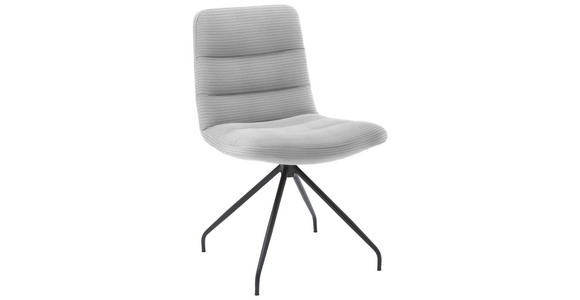 STUHL  in Cord Textil  - Schwarz/Grau, Design, Textil/Metall (52/88/66cm) - Dieter Knoll