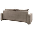 SCHLAFSOFA in Cord Taupe  - Taupe/Schwarz, KONVENTIONELL, Kunststoff/Textil (233/92/108cm) - Carryhome