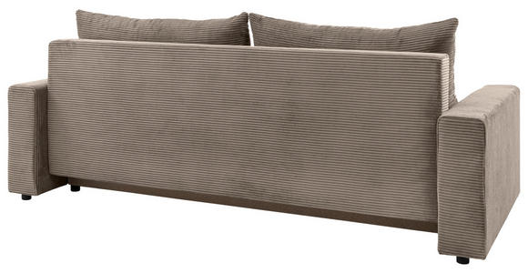 SCHLAFSOFA in Cord Taupe  - Taupe/Schwarz, KONVENTIONELL, Kunststoff/Textil (233/92/108cm) - Carryhome