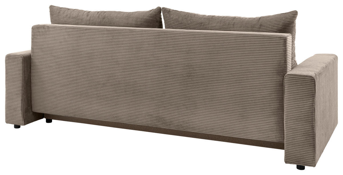 SCHLAFSOFA in Cord Taupe  - Taupe/Schwarz, Konventionell, Kunststoff/Textil (233/92/108cm) - Carryhome