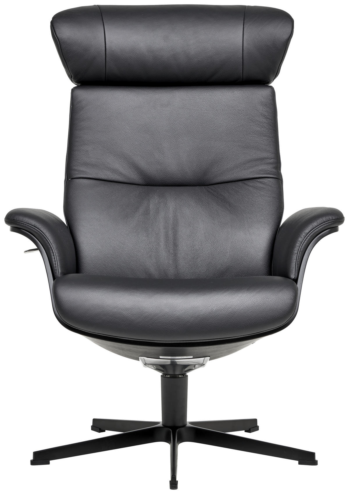RELAXSESSEL in Leder Schwarz  - Schwarz, Natur, Leder/Metall (81/110/80cm) - Conform