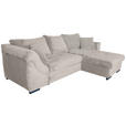 ECKSOFA Beige Cord - Beige/Schwarz, KONVENTIONELL, Textil/Metall (258/168cm) - Carryhome