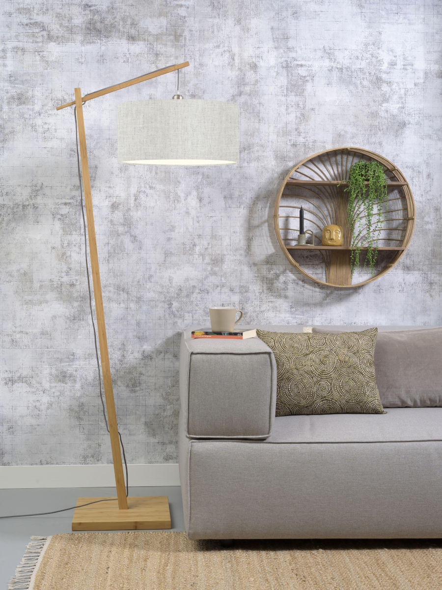 GOLVLAMPA Andes 70/176 cm    - beige/naturfärgad, Design, trä/textil (70/176cm) - Good & Mojo