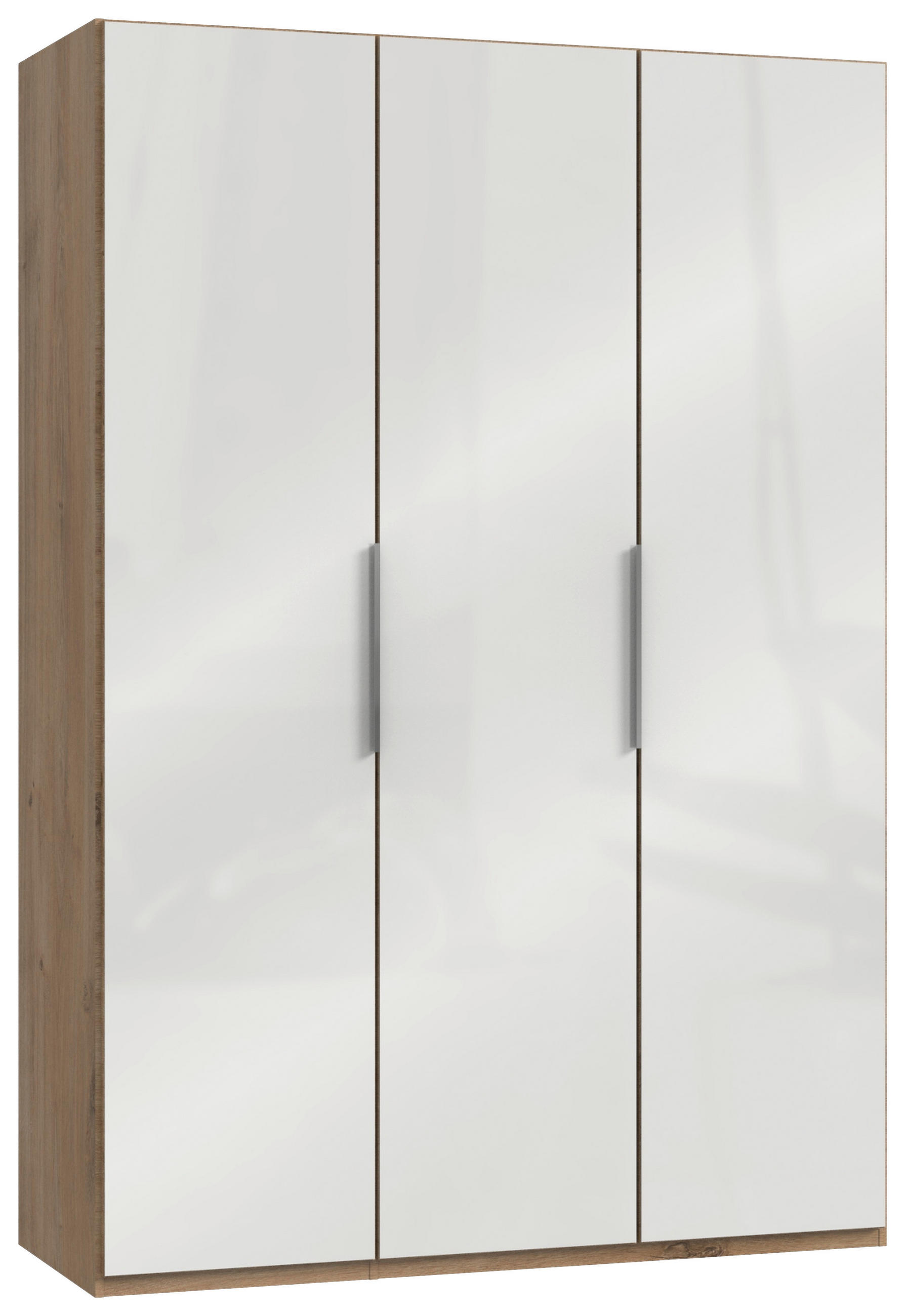 DREHTÜRENSCHRANK 150/216/58 cm 3-türig  - Chromfarben/Weiß Hochglanz, MODERN (150/216/58cm) - MID.YOU