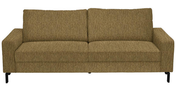 3-SITZER-SOFA in Flachgewebe Messingfarben  - Messingfarben/Schwarz, Design, Textil/Metall (218/86/97cm) - Hom`in