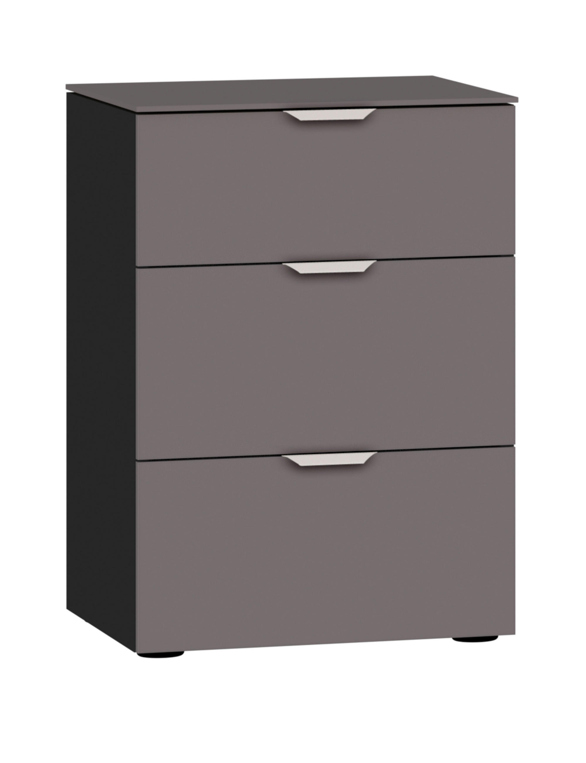 NACHTSCHRANK 45/65/43 cm  - Edelstahlfarben/Dunkelgrau, Design, Glas/Holzwerkstoff (45/65/43cm) - Jutzler