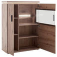HIGHBOARD Eiche dunkel 90/124/38 cm - Eiche dunkel/Anthrazit, KONVENTIONELL, Glas/Holzwerkstoff (90/124/38cm) - Cantus