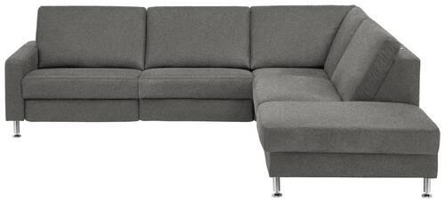 ECKSOFA in Mikrofaser Grau  - Alufarben/Grau, Design, Textil/Metall (275/242cm) - Dieter Knoll