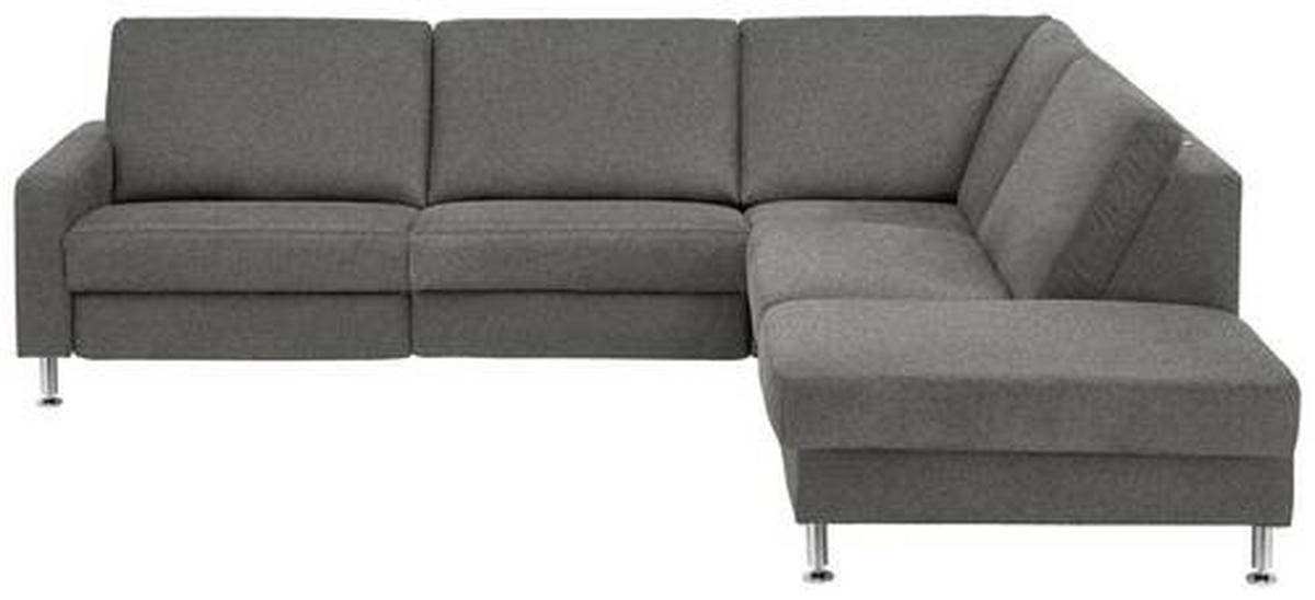 ECKSOFA in Mikrofaser Grau  - Alufarben/Grau, Design, Textil/Metall (275/242cm) - Dieter Knoll