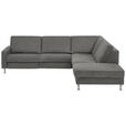 ECKSOFA in Mikrofaser Grau  - Alufarben/Grau, Design, Textil/Metall (275/242cm) - Dieter Knoll