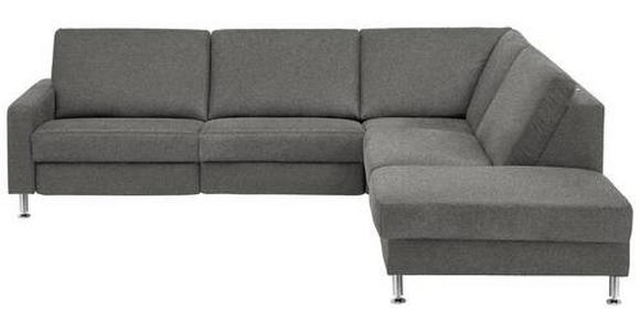 ECKSOFA in Mikrofaser Grau  - Alufarben/Grau, Design, Textil/Metall (275/242cm) - Dieter Knoll