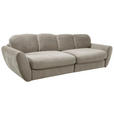 BIGSOFA Flachgewebe Grau, Sandfarben  - Sandfarben/Schwarz, MODERN, Kunststoff/Textil (290/96/113cm) - Cantus
