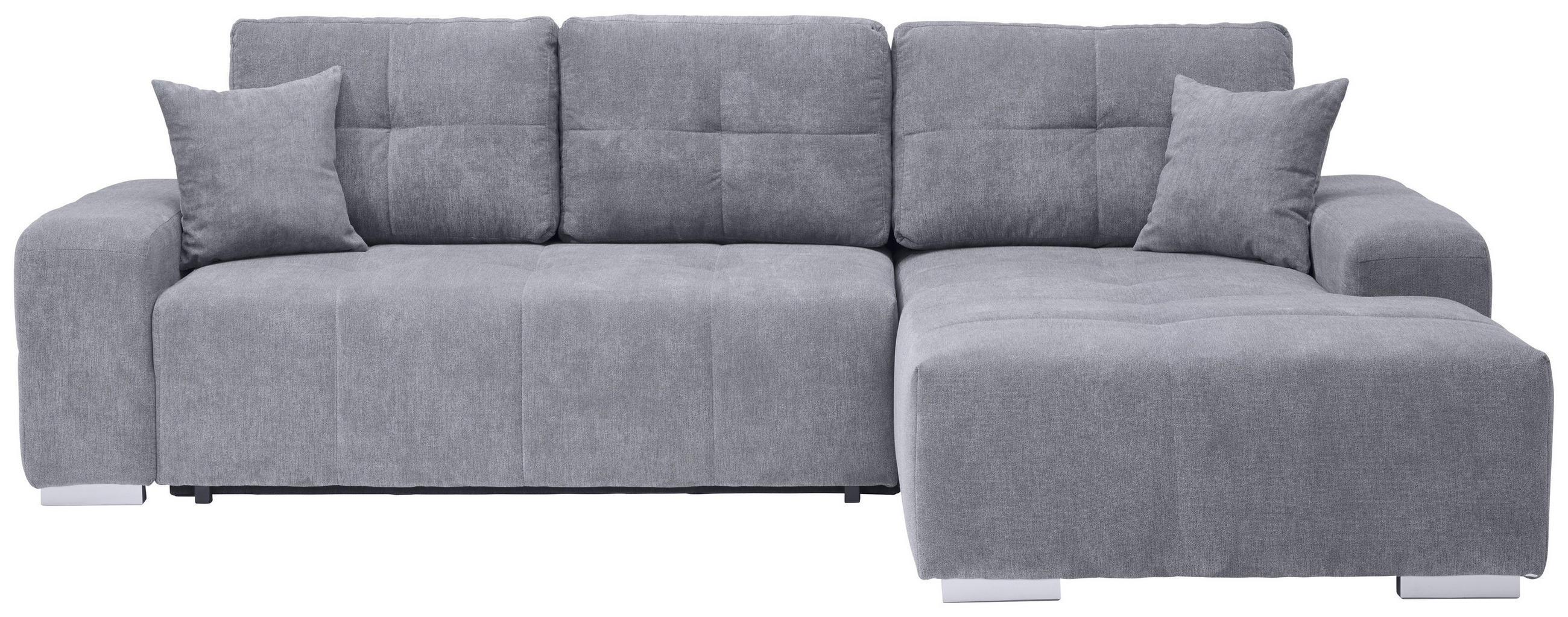 ECKSOFA Blau, Grau Webstoff  - Blau/Silberfarben, KONVENTIONELL, Kunststoff/Textil (280/194cm) - Carryhome