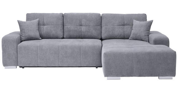 ECKSOFA in Webstoff Blau, Grau 280/194 cm - Blau/Silberfarben, MODERN, Kunststoff/Textil (280/194cm) - Carryhome
