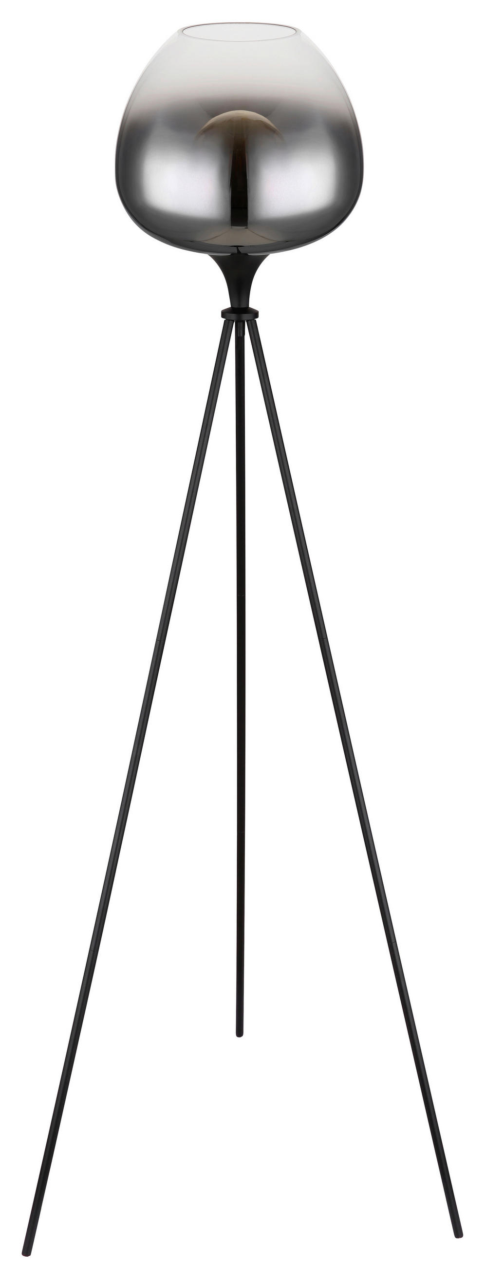 STEHLEUCHTE - Schwarz, Design, Glas/Metall (65/145cm) - Globo