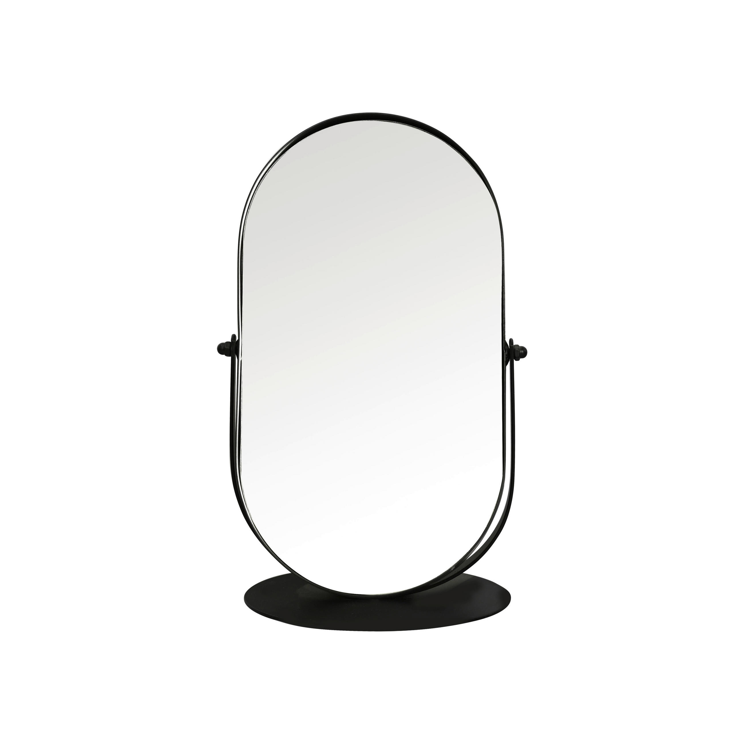 STOJACÍ ZRCADLO, 16,5/28/10,5 cm  - černá, Basics, kov/sklo (16,5/28/10,5cm) - Ambia Home