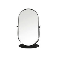 Oglindă Cu Suport 16,5/28/10,5 cm  - negru, Basics, sticlă/metal (16,5/28/10,5cm) - Ambia Home