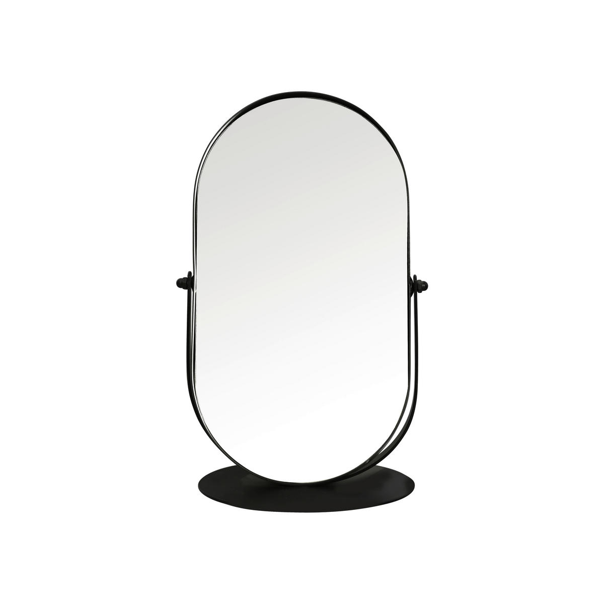 Oglindă Cu Suport 16,5/28/10,5 cm  - negru, Basics, sticlă/metal (16,5/28/10,5cm) - Ambia Home