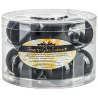 JULGRANSKULOR SET 6 cm cm 12 delar  - svart, Klassisk, glas (6 cmcm)