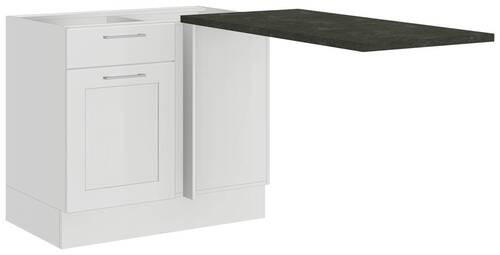 ECKUNTERSCHRANK 115/90/60 cm  in Weiß  - Chromfarben/Anthrazit, Design, Holzwerkstoff/Metall (115/90/60cm) - MID.YOU