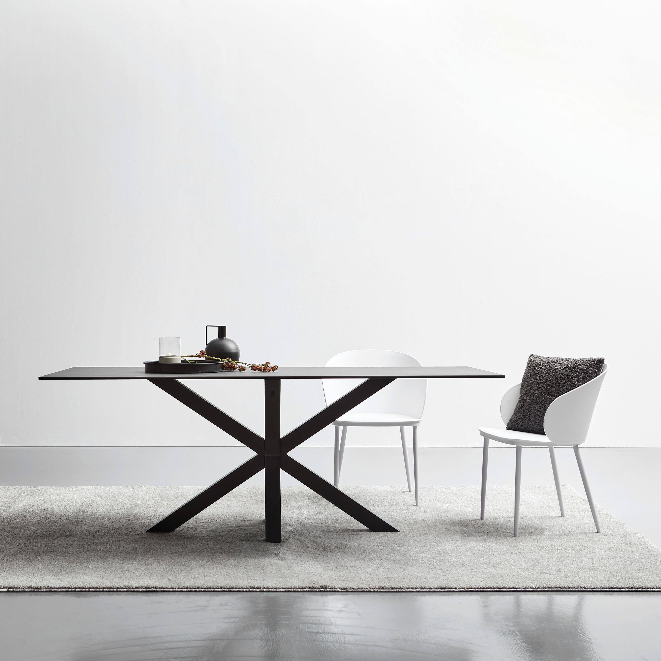 STOL ZA BLAGOVAONICU  crna, tamno siva  metal, keramika      - tamno siva/crna, Moderno, metal/keramika (200/100/75cm) - Livetastic