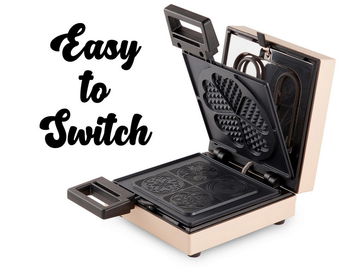 WAFFELEISEN - Beige/Schwarz, Basics, Kunststoff (319/24/14cm) - Trisa Electronics