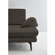 2,5-SITZER  in Echtleder Graubraun   - Graubraun/Schwarz, Design, Leder/Metall (196/86/104cm) - Dieter Knoll