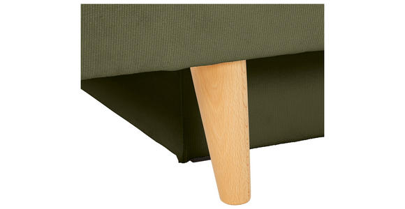 SCHLAFSOFA in Cord, Velours Olivgrün - Buchefarben/Creme, KONVENTIONELL, Holz/Textil (191/92/89cm) - Carryhome
