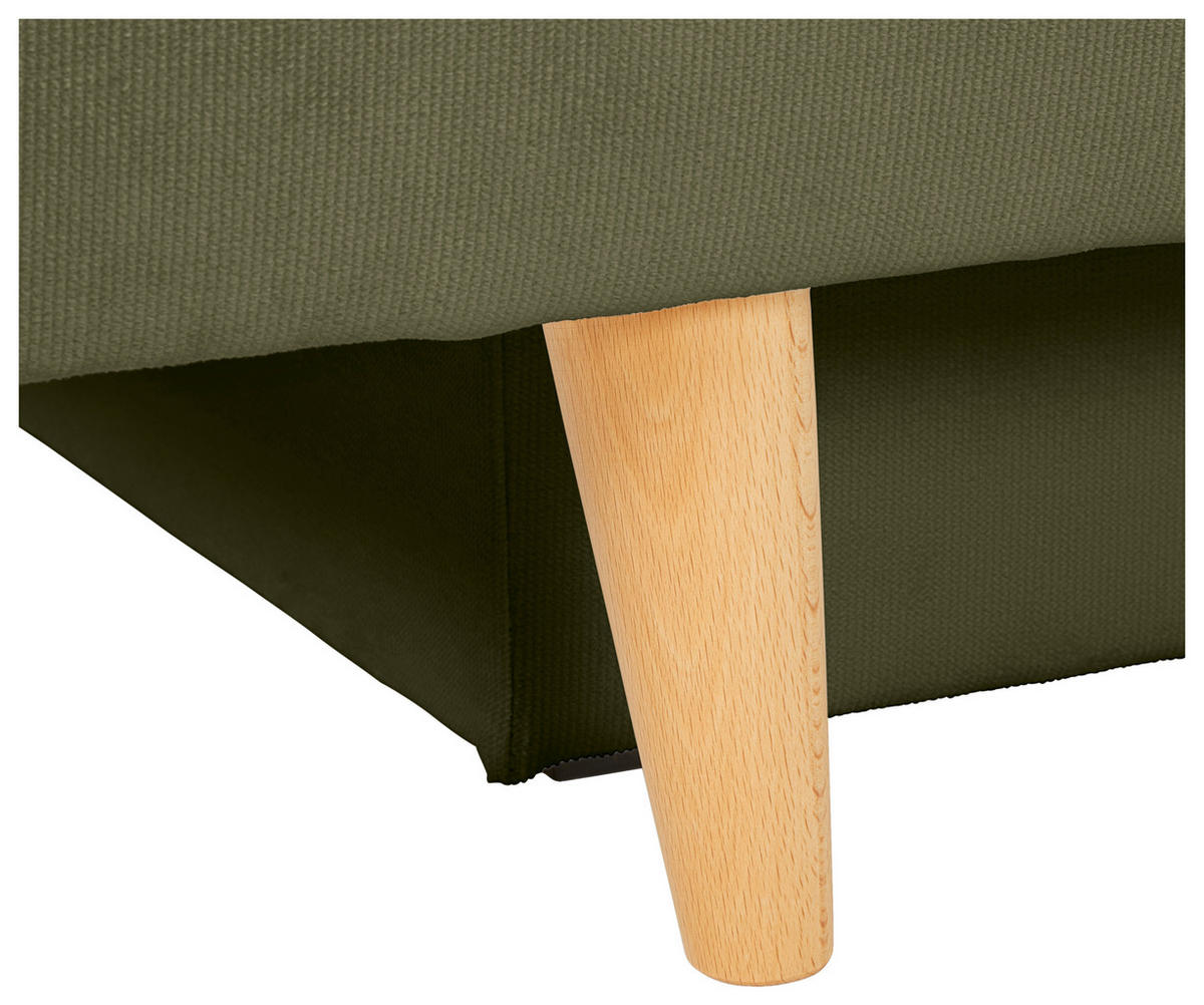 SCHLAFSOFA in Cord, Velours Olivgrün  - Buchefarben/Creme, Konventionell, Holz/Textil (191/92/89cm) - MID.YOU