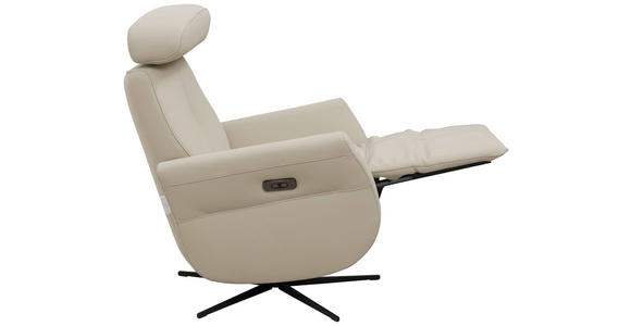 RELAXSESSEL Artù Echtleder Relaxfunktion, Kopfteilverstellung, Rücken echt    - Creme, Design, Leder (71/110/80cm) - Novel