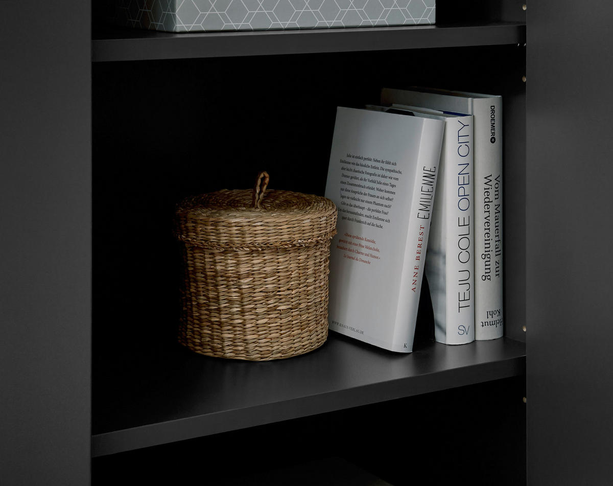 KOMODA, antracit, barve hrasta  - črna/barve hrasta, Design, kovina/umetna masa (80/86/38cm) - Xora