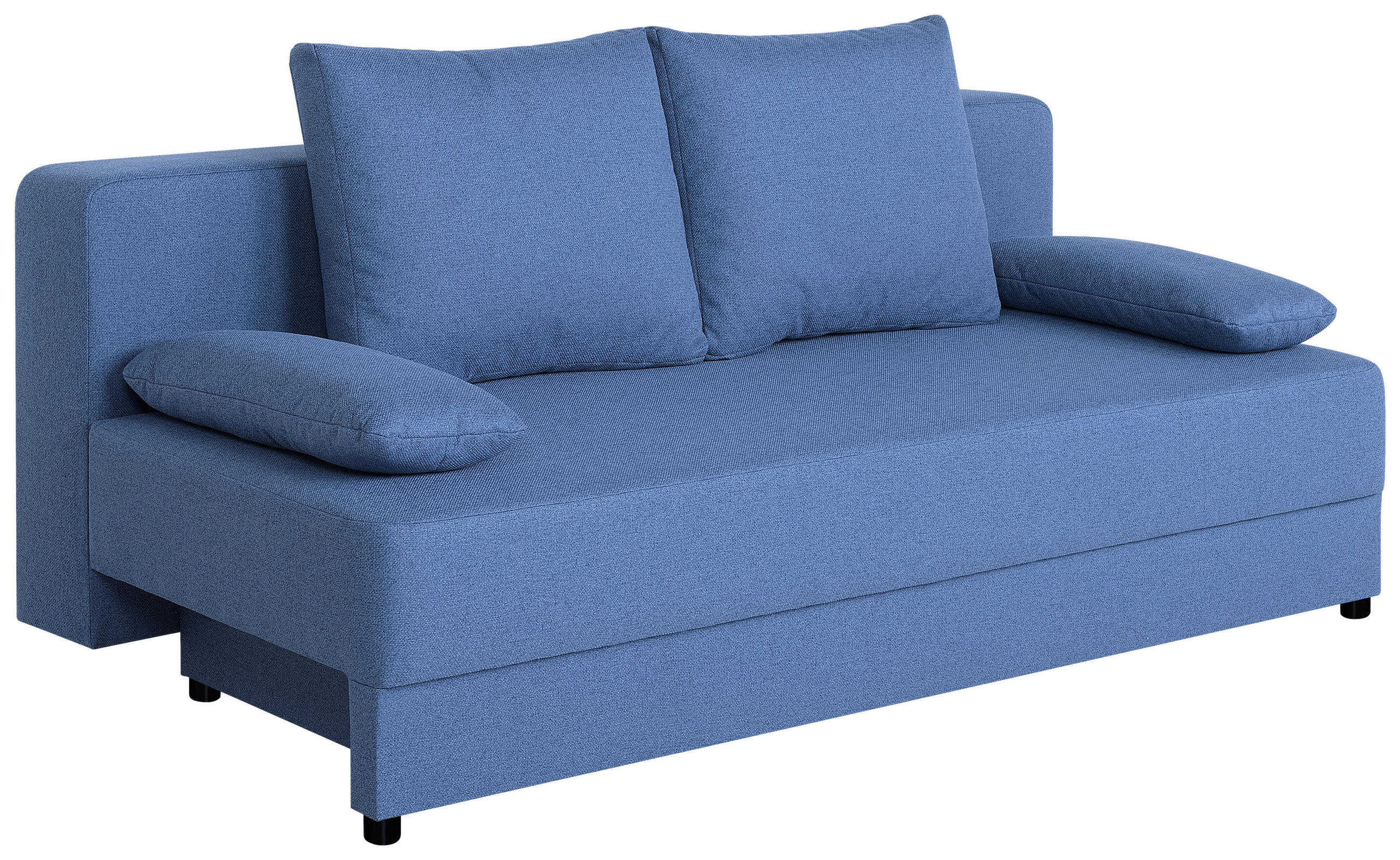 SCHLAFSOFA  mit Rücken echt Webstoff Blau  - Blau/Schwarz, Basics, Kunststoff/Textil (200/90/103cm) - P & B