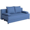 SCHLAFSOFA  mit Rücken echt Webstoff Blau  - Blau/Schwarz, Basics, Kunststoff/Textil (200/90/103cm) - P & B