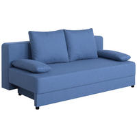 SCHLAFSOFA  mit Rücken echt Webstoff Blau  - Blau/Schwarz, Basics, Kunststoff/Textil (200/90/103cm) - P & B