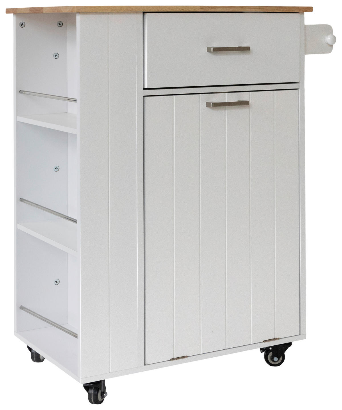 SERVIERWAGEN in Weiß  - Silberfarben/Schwarz, Basics, Holz/Holzwerkstoff (68/89/40cm) - MID.YOU