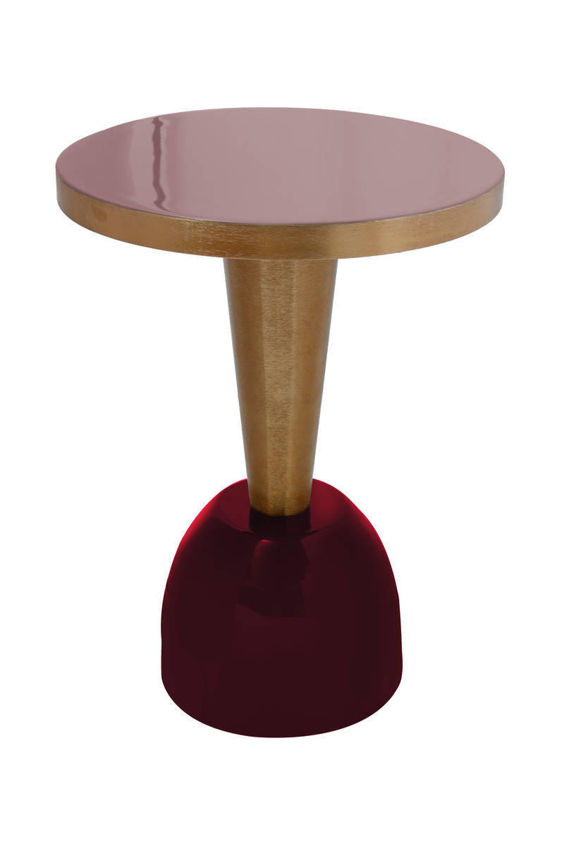 BEISTELLTISCH Altrosa, Pflaume rund  - Pflaume/Altrosa, Trend, Metall (41/56cm) - Kayoom