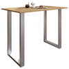 BARTISCH rechteckig Silberfarben, Honigeiche  - Honigeiche/Silberfarben, KONVENTIONELL, Holzwerkstoff/Metall (140/102/80cm)
