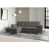 ECKSOFA ZORA E Graphitfarben Flachgewebe  - Schwarz/Graphitfarben, MODERN, Textil/Metall (164/262cm) - Sit & More