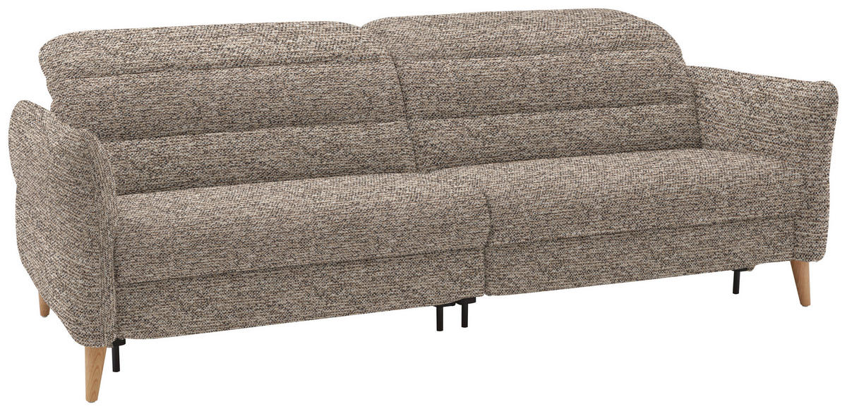 2-SITZER-SOFA in Webstoff Beige  - Eiche Bianco/Beige, Design, Holz/Textil (234-262/85-106/98-112cm) - Dieter Knoll