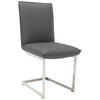 SCHWINGSTUHL  in Nickel Echtleder pigmentiert  - Edelstahlfarben/Dunkelgrau, Design, Leder/Metall (48/93/65cm) - Ambiente