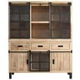BUFFET 145/180/42 cm  in  - Graubraun/Schwarz, LIFESTYLE, Glas/Holz (145/180/42cm) - Landscape
