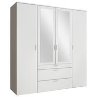 DREHTÜRENSCHRANK  in Weiß  - Alufarben/Weiß, MODERN, Glas/Holzwerkstoff (180/195/56cm) - Livetastic