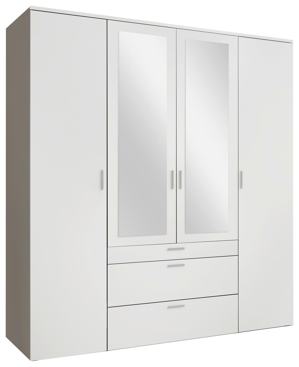DREHTÜRENSCHRANK  in Weiß  - Alufarben/Weiß, MODERN, Glas/Holzwerkstoff (180/195/56cm) - Livetastic