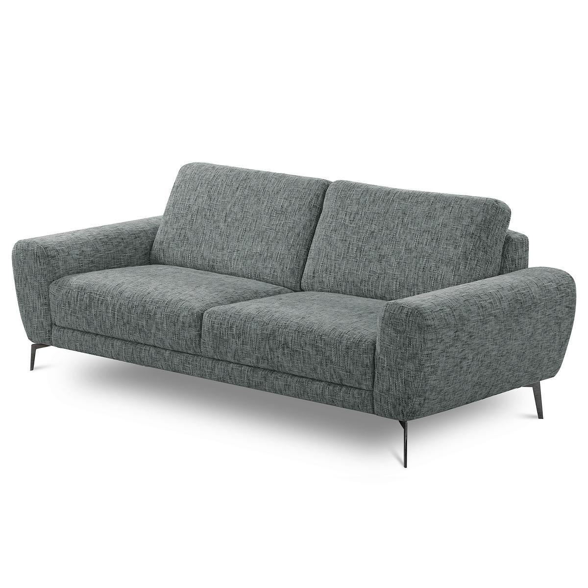3-SITZER-SOFA Webstoff Anthrazit  - Anthrazit/Schwarz, Design, Textil/Metall (187/85/92cm) - Livetastic